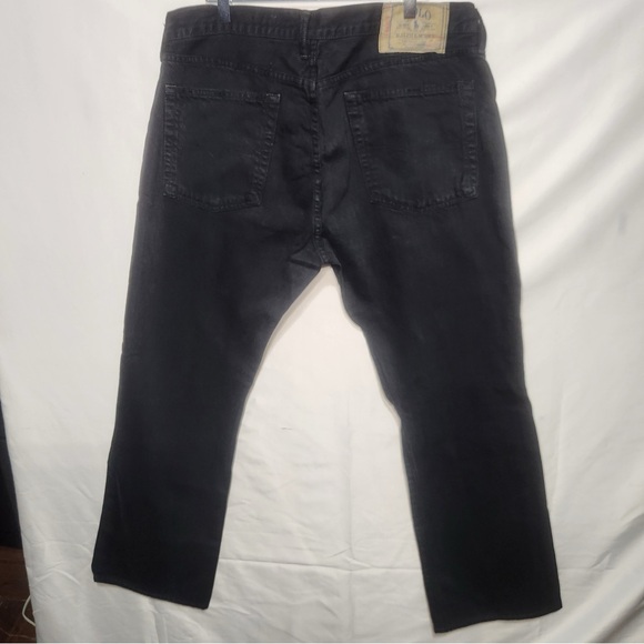 Ralph Lauren Polo Men's Black Denim Jeans Size 36x30, Relaxed Straight Fit - Picture 2 of 6